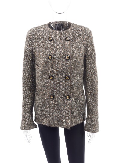View full screen - View 1 of Lot 42. DOUBLE-BREASTED MELANGÈ JACKET, CHANEL.
