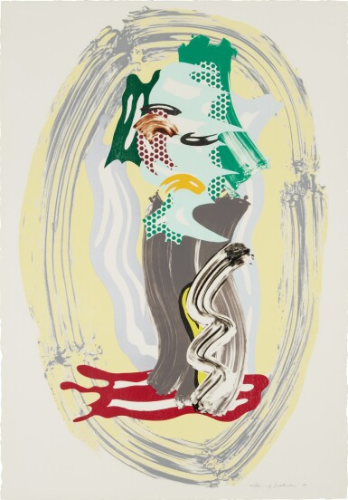 View full screen - View 1 of Lot 110. Green Face, from Brushstroke Figure Series (Corlett 232).