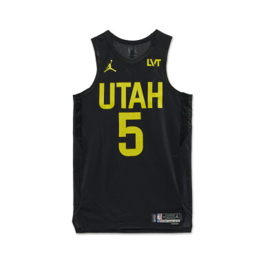 View full screen - View 1 of Lot 27. Cody Williams ‘Rookie Debut’ Utah Jazz 2024-2025 Kia NBA Tip-Off Game Worn Statement Edition Jersey .