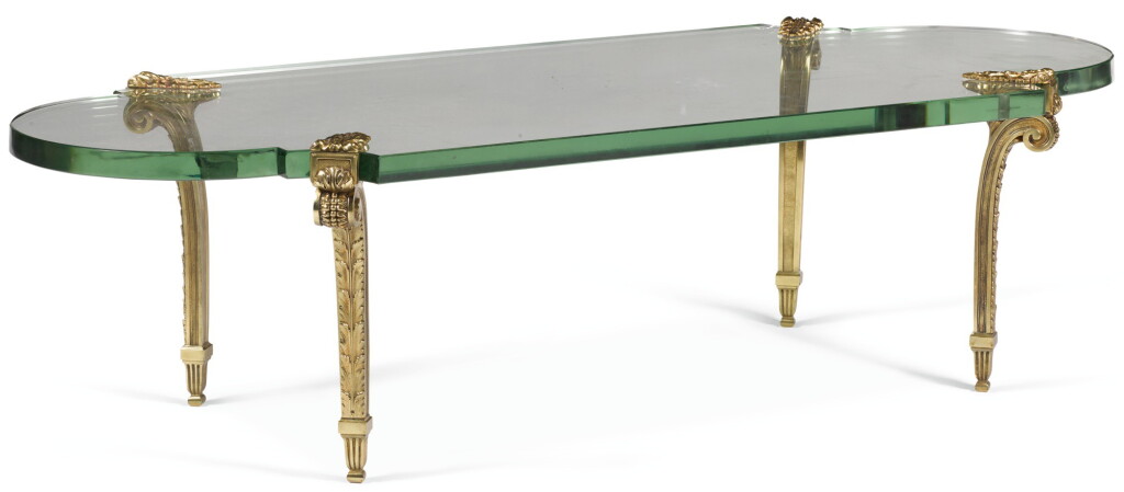 View full screen - View 1 of Lot 65. A GLASS AND ORMOLU LOW TABLE, 20TH CENTURY CIRCA 1960.