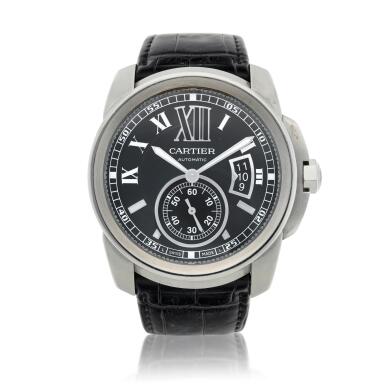 View full screen - View 1 of Lot 132. Reference 3299 Calibre A stainless steel automatic wristwatch with date, Circa 2010 .