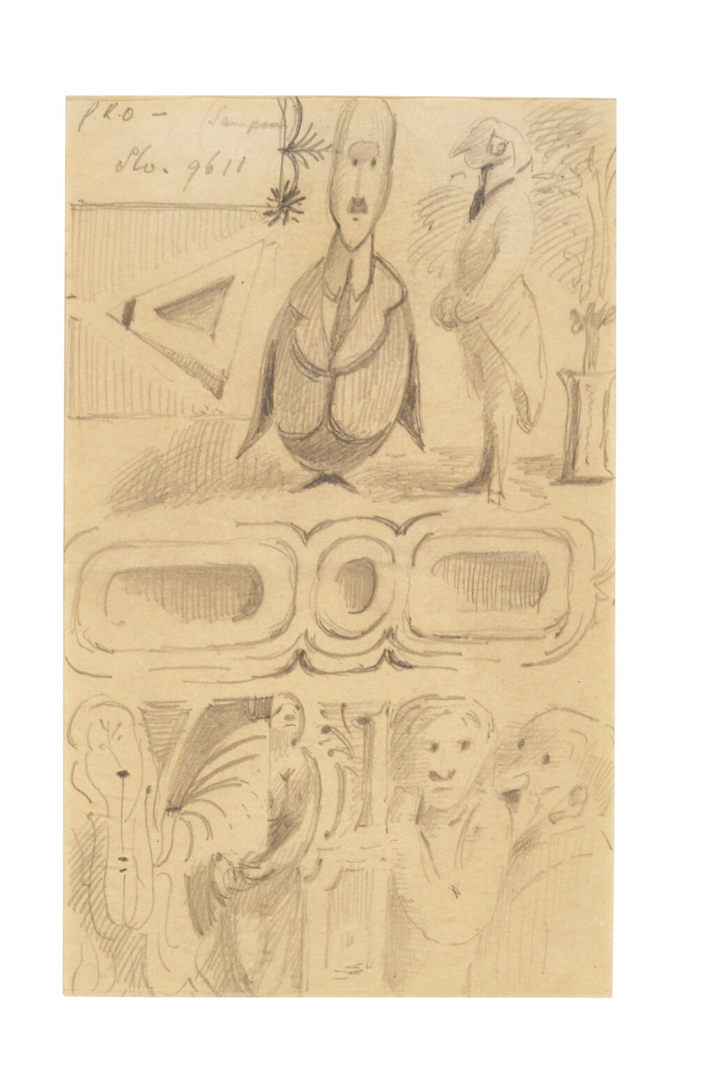 View full screen - View 1 of Lot 188. Ardizzone, Three pieces ("Disembarkation at Southend", "Doodle" and "Weird Sculpture Park").