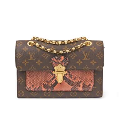 View full screen - View 1 of Lot 51. Rose Bruyere Python and Monogram Canvas Victoire Gold Hardware, 2017.