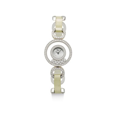 View full screen - View 1 of Lot 8179. CHOPARD | HAPPY DIAMONDS, REFERENCE 20/7218 A WHITE GOLD AND DIAMOND-SET WRISTWATCH WITH MOTHER-OF-PEARL DIAL, CIRCA 2005.