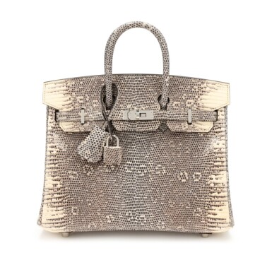 View full screen - View 1 of Lot 8. Shiny Ombré Salvator Lizard Birkin 25 Palladium Hardware, 2020.