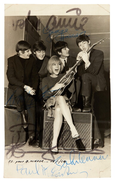 View full screen - View 1 of Lot 19. THE BEATLES | Signed photograph, 1964.