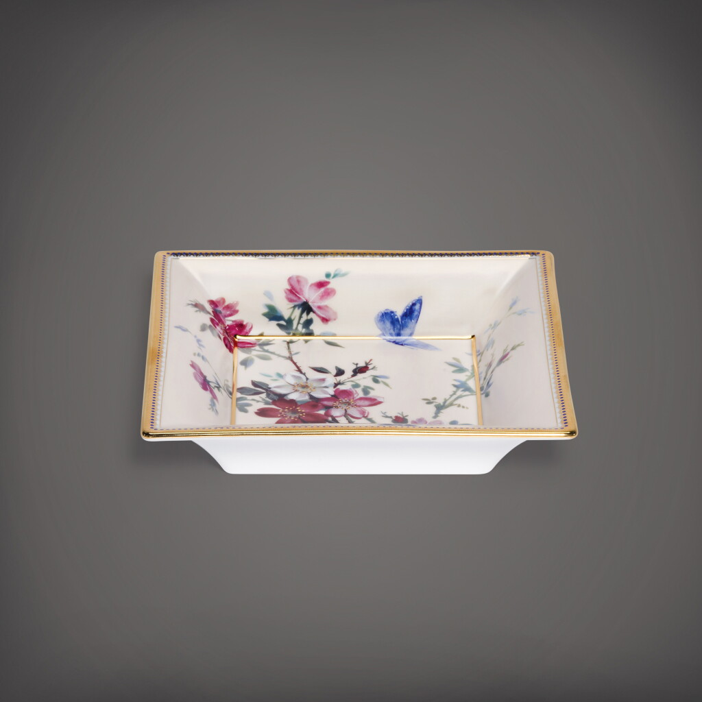 View full screen - View 1 of Lot 76. A porcelain vide poche inspired by a Patek Philippe pendant enamel watch with miniature painting from 1893 | Circa 2016.