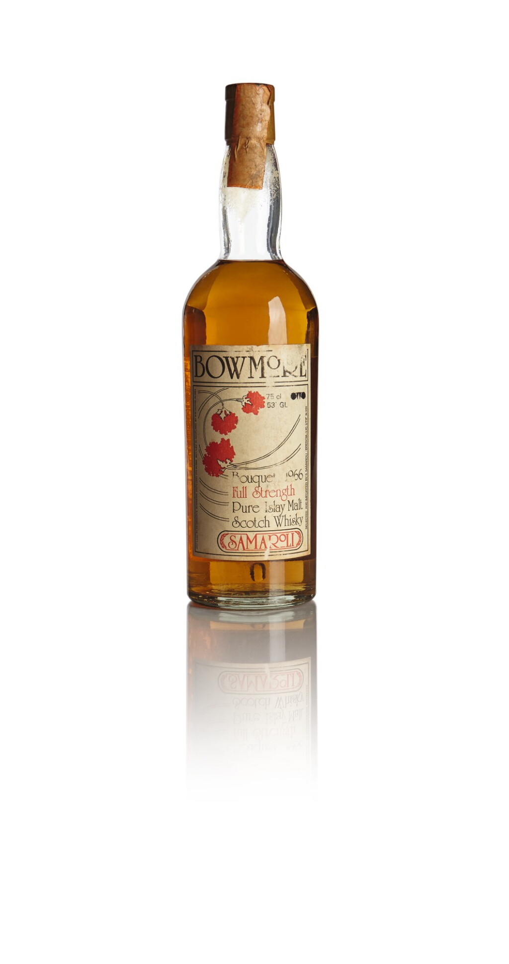 View full screen - View 1 of Lot 316. BOWMORE BOUQUET SAMAROLI 18 YEAR OLD 53.0 ABV 1966 .