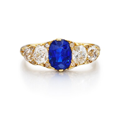 View full screen - View 1 of Lot 320. Sapphire and Diamond Ring | 1.59克拉 天然 「喀什米爾」未經加熱藍寶石 配 鑽石 戒指.
