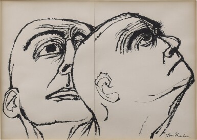 View full screen - View 1 of Lot 154. Head Study: A Diptych.