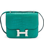 Bleu Paon Matte Alligator Mini Constance 18 Palladium Hardware, 2016