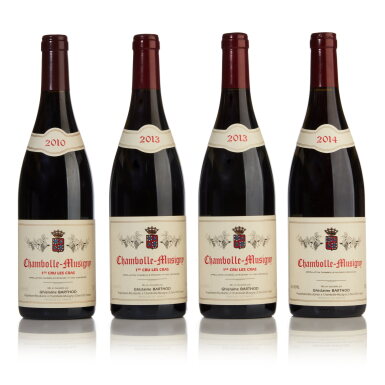 View full screen - View 1 of Lot 416. Chambolle Musigny 2014 and Les Cras 2010, 2013 by Ghislaine Barthod (4 BT).