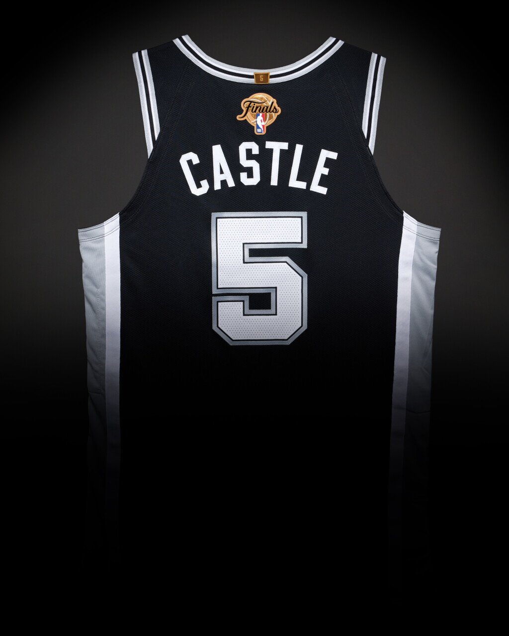 View full screen - View 1 of Lot 6. Stephon Castle ‘NBA Finals Debut’ San Antonio Spurs 2026 NBA Finals Game Worn Icon Edition Jersey | Game 1.