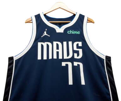 View full screen - View 1 of Lot 12. Luka Dončić Dallas Mavericks 2024-2025 Kia NBA Tip-Off Game Worn Statement Edition Jersey | Double-Double.