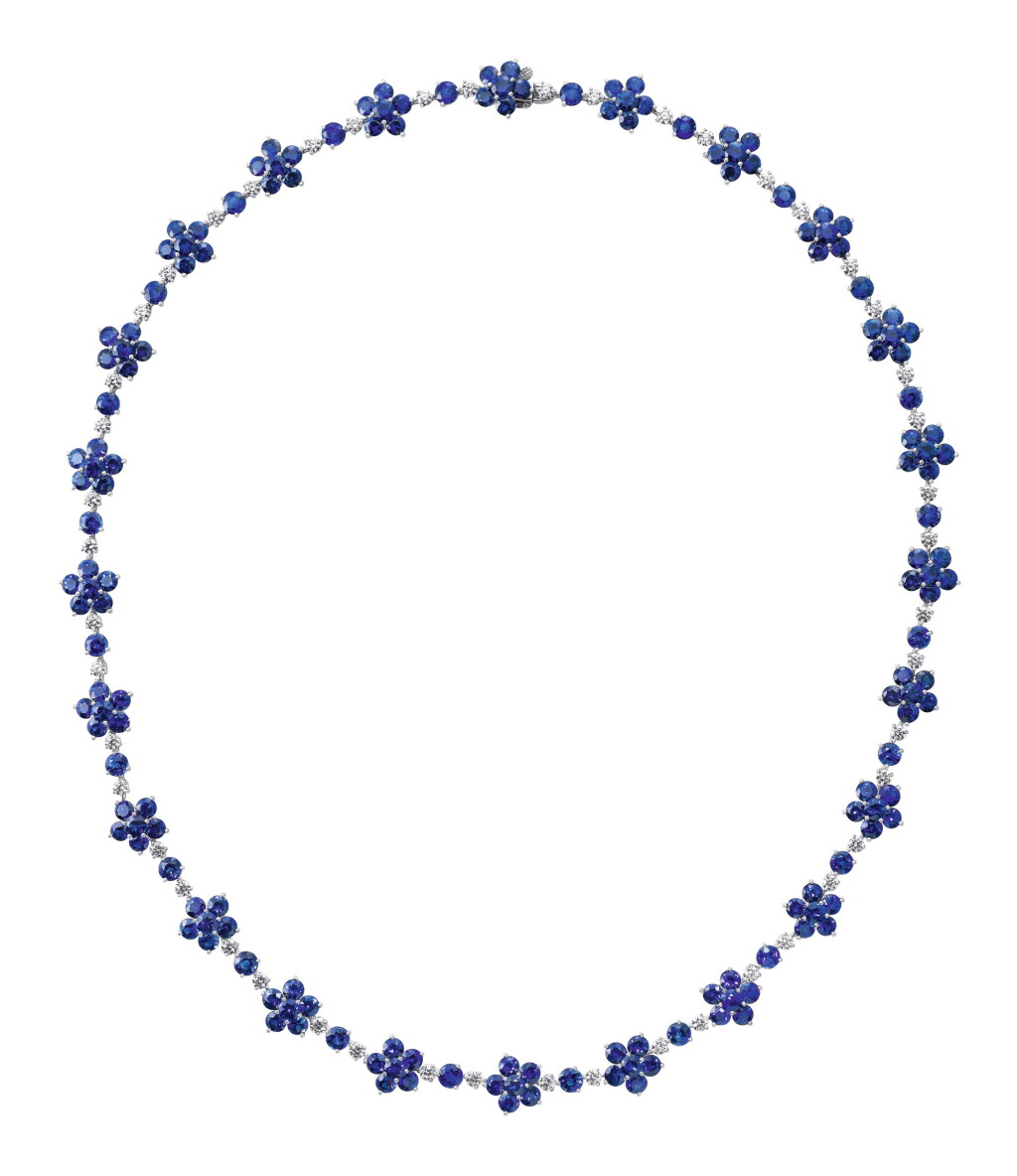 View full screen - View 1 of Lot 73. GRAFF | SAPPHIRE AND DIAMOND NECKLACE.