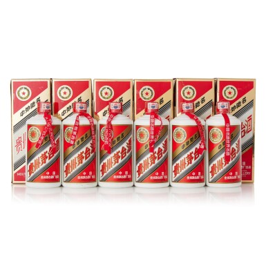 View full screen - View 1 of Lot 3724. 2000年產 "五星牌" 貴州茅台酒 (太陽標) Kweichow Five Star Moutai 2000 (6 BT50).