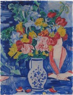 Still life of daffodils and tulips