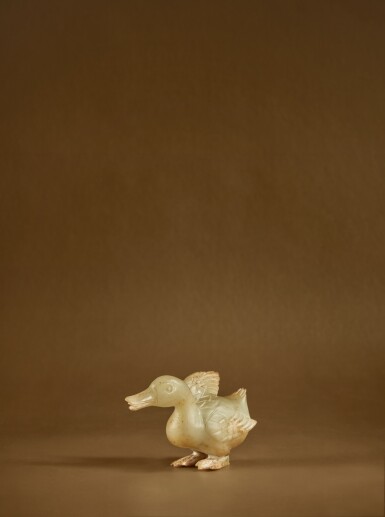 View full screen - View 1 of Lot 130. A rare pale green jade carving of a goose, Song - Yuan dynasty .