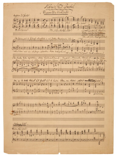 View full screen - View 1 of Lot 132. Engelbert Humperdinck. Autograph manuscript revised ending of "Hänsel und Gretel", 1894.