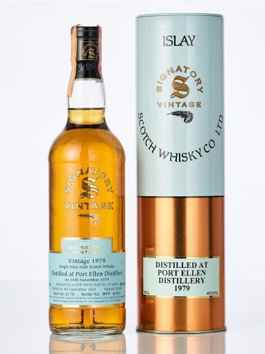 View full screen - View 1 of Lot 2010. Port Ellen Signatory Vintage 23 Year Old 43.0 abv 1979 (1 BT70).