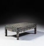 A mother-of-pearl-inlaid black lacquer kang table (Kangzhuo), early Qing dynasty, 17th / 18th century