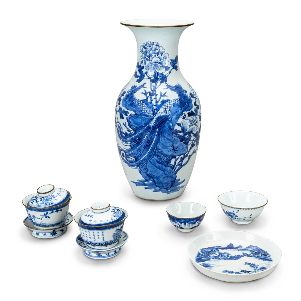 View full screen - View 1 of Lot 167. A group of six blue and white porcelains, Probably China for the Vietnamese market, 18th-20th century | 十八至二十世紀 或為外銷安南青花瓷器一組六件.