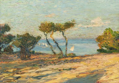 View full screen - View 1 of Lot 173. Bord de mer aux pins.