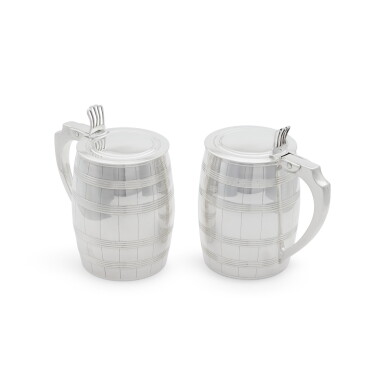View full screen - View 1 of Lot 250. A Pair of George III Silver Tankards, William Bennett, London, 1809.