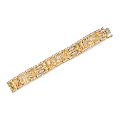 View full screen - View 1 of Lot 1. Gold and Diamond 'Mahango Panthère' Bracelet, France.