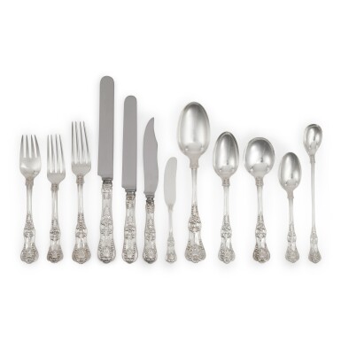 View full screen - View 1 of Lot 434. An American Silver English King Pattern Flatware Service, Tiffany & Co., New York, First Half 20th Century.