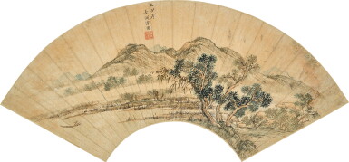 View full screen - View 1 of Lot 2616. 陳裸 江邊獨釣|Chen Luo, Fishing at a Lake.