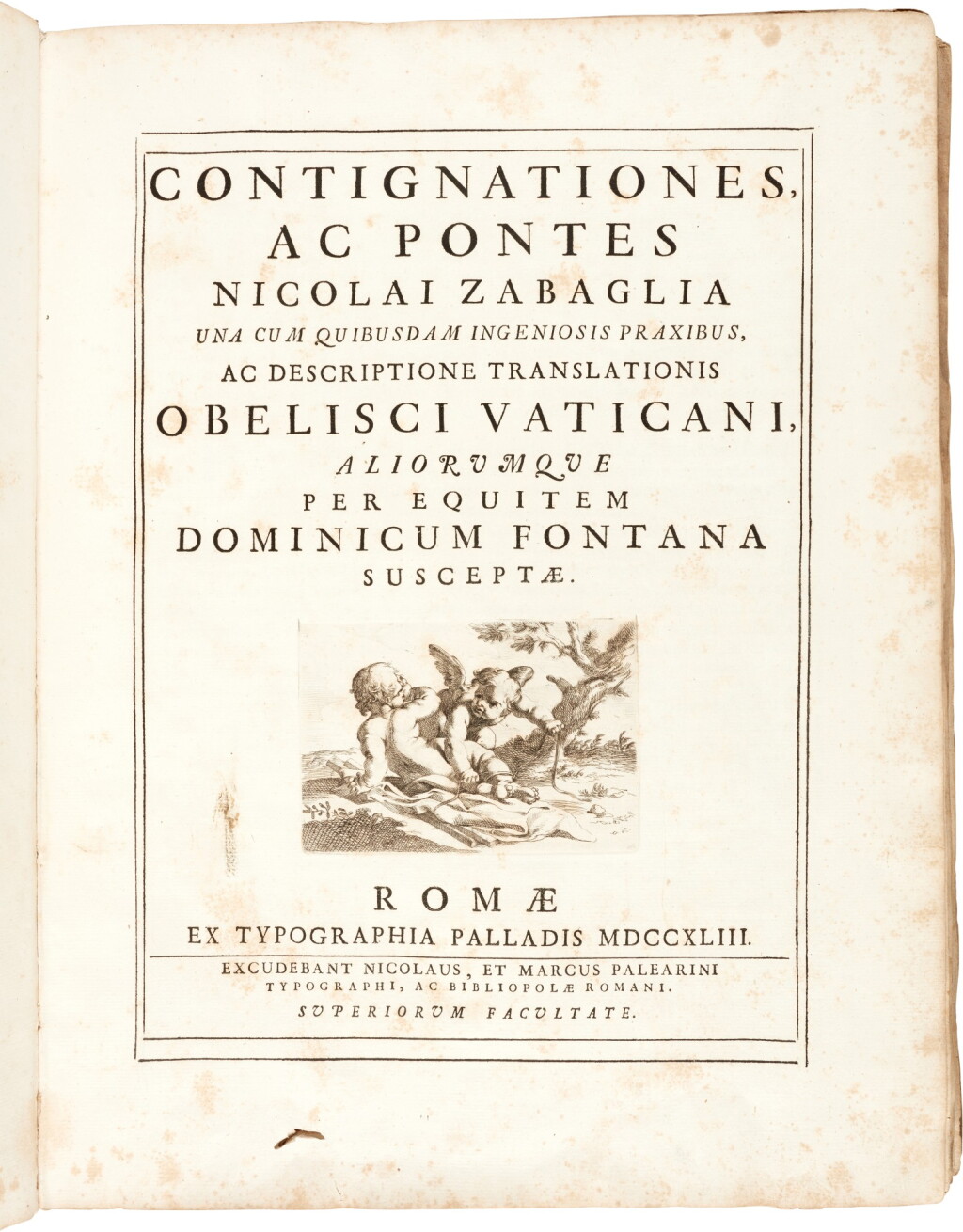 View full screen - View 1 of Lot 58. Zabaglia | Castelli e ponti, Rome, 1743, vellum.