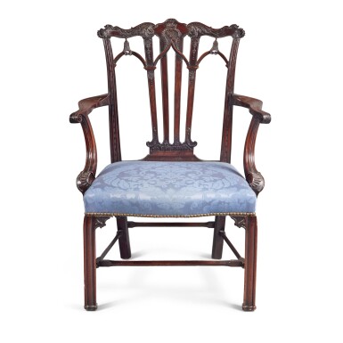 View full screen - View 1 of Lot 94. A George III Carved Mahogany Open Armchair, Circa 1765.