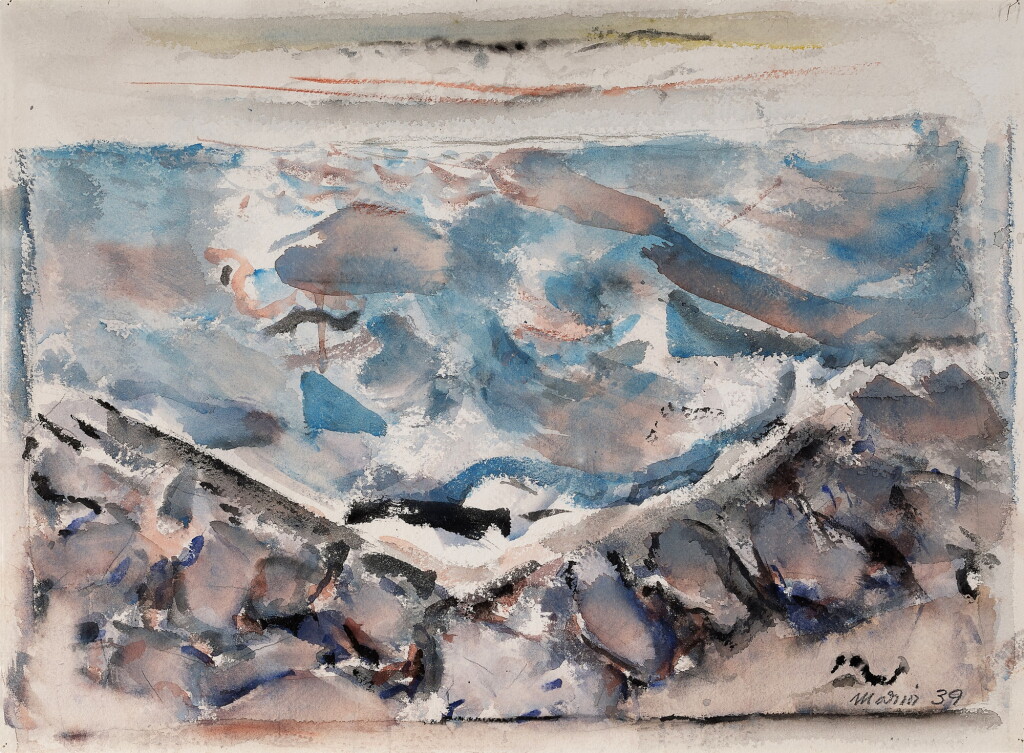 View full screen - View 1 of Lot 218. Blue, Grey Sea, Cape Split.