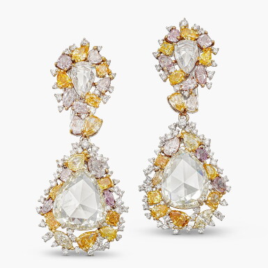 View full screen - View 1 of Lot 1268. Pair of Diamond Earrings | 鑽石 耳墜一對.