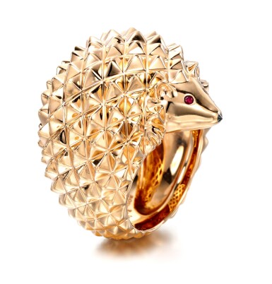 View full screen - View 1 of Lot 1. RUBY RING, 'HANS, THE HEDGEHOG', BOUCHERON.