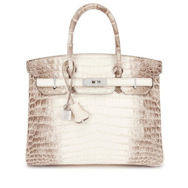 View full screen - View 1 of Lot 534. White Matte Niloticus Crocodile Himalaya Birkin 30 18K White Gold and Diamond Hardware, 2008.