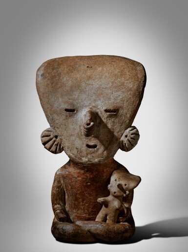 View full screen - View 1 of Lot 26. Jalisco Preclassic Figure with Child, Chapala style, Late Preclassic, circa 300-100 BC.