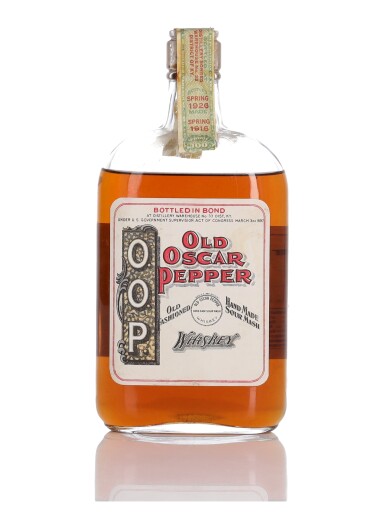 View full screen - View 1 of Lot 259. Old Oscar Pepper 100 Proof 1916 (1 Pint).