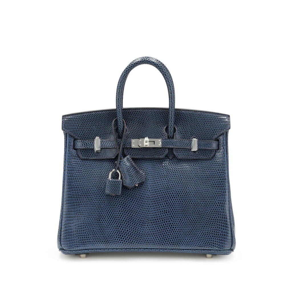 View full screen - View 1 of Lot 39. Bleu de Malte Niloticus Lizard Birkin 25 Palladium Hardware, 2011.