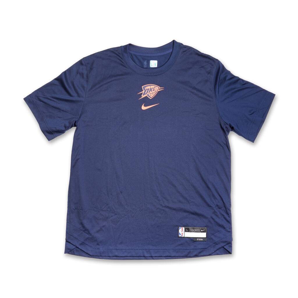 View full screen - View 1 of Lot 11. Shai Gilgeous-Alexander Oklahoma City Thunder 2024 Western Conference Semifinals Game Worn City Edition Warmup Top | Matched to Games 5 and 6 .