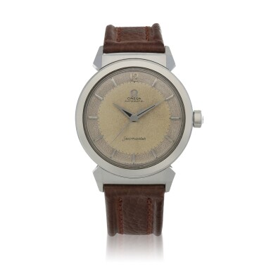 View full screen - View 1 of Lot 30. Seamaster, Ref. 14363 Stainless steel wristwatch with fancy lugs and two-tone dial Circa 1958.