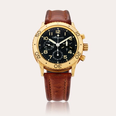 View full screen - View 1 of Lot 515. Reference 3800BA Type XX Aéronavale | A yellow gold automatic flyback chronograph wristwatch, Circa 1995.