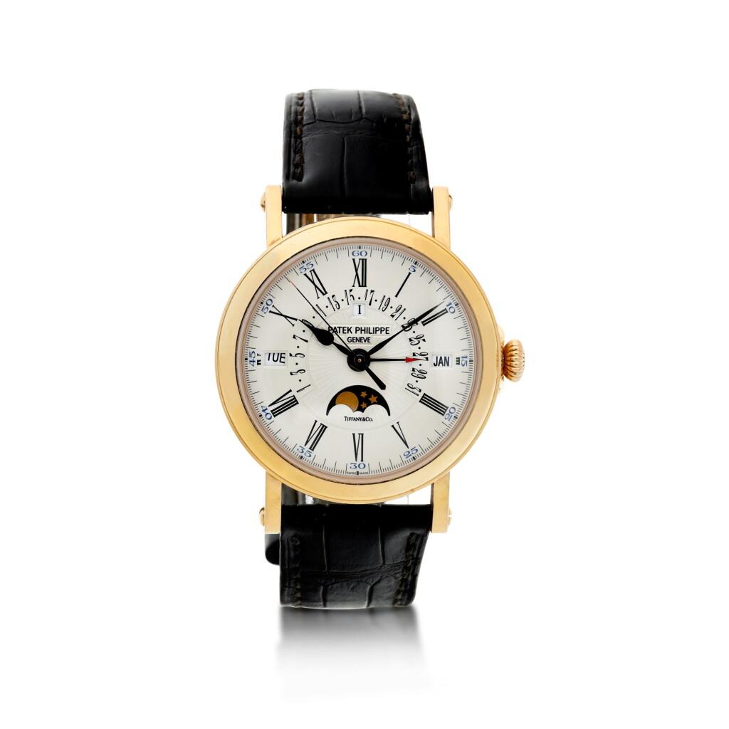 View full screen - View 1 of Lot 70. REFERENCE 5159R-001 RETAILED BY TIFFANY & CO.: A PINK GOLD AUTOMATIC PERPETUAL CALENDAR WRISTWATCH WITH RETROGRADE DATE, MOON PHASES AND LEAP YEAR INDICATION, CIRCA 2016.