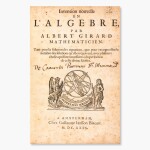 Invention nouvelle en l'algèbre. Amsterdam, 1639. In-4. Basane moderne. Rare édition originale.
