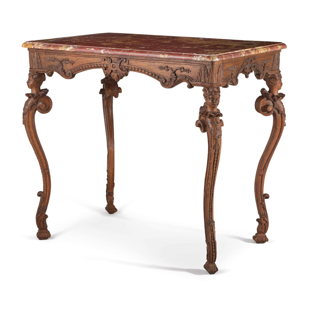 View full screen - View 1 of Lot 689. A LATE LOUIS XIV CARVED OAK CENTRE TABLE, CIRCA 1715.
