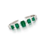 Emerald and Diamond Cuff Bangle | 天然「哥倫比亞」無油祖母綠 配 鑽石手鐲(祖母綠共重11.00克拉)
