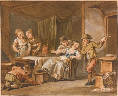 View full screen - View 1 of Lot 153. Peasants in a tavern.