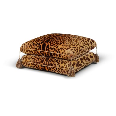 View full screen - View 1 of Lot 344. A Faux Leopard-Skin Footstool.