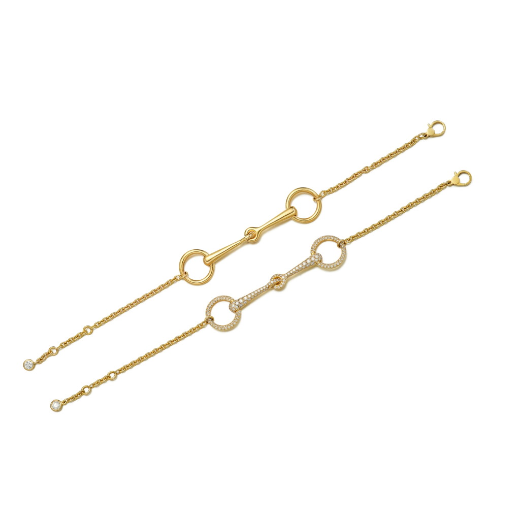 View full screen - View 1 of Lot 6152. Set of 2 18K Yellow Gold and Diamond Filet d'Or Bracelets.